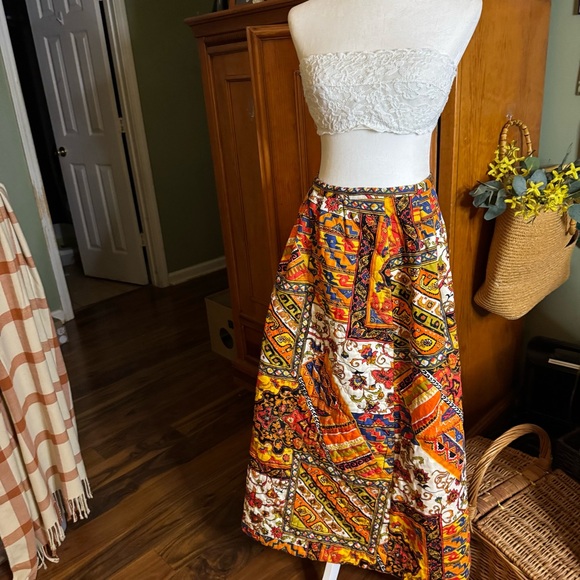Vibrant Multicolor quilted A-Line Skirt - Picture 1 of 13